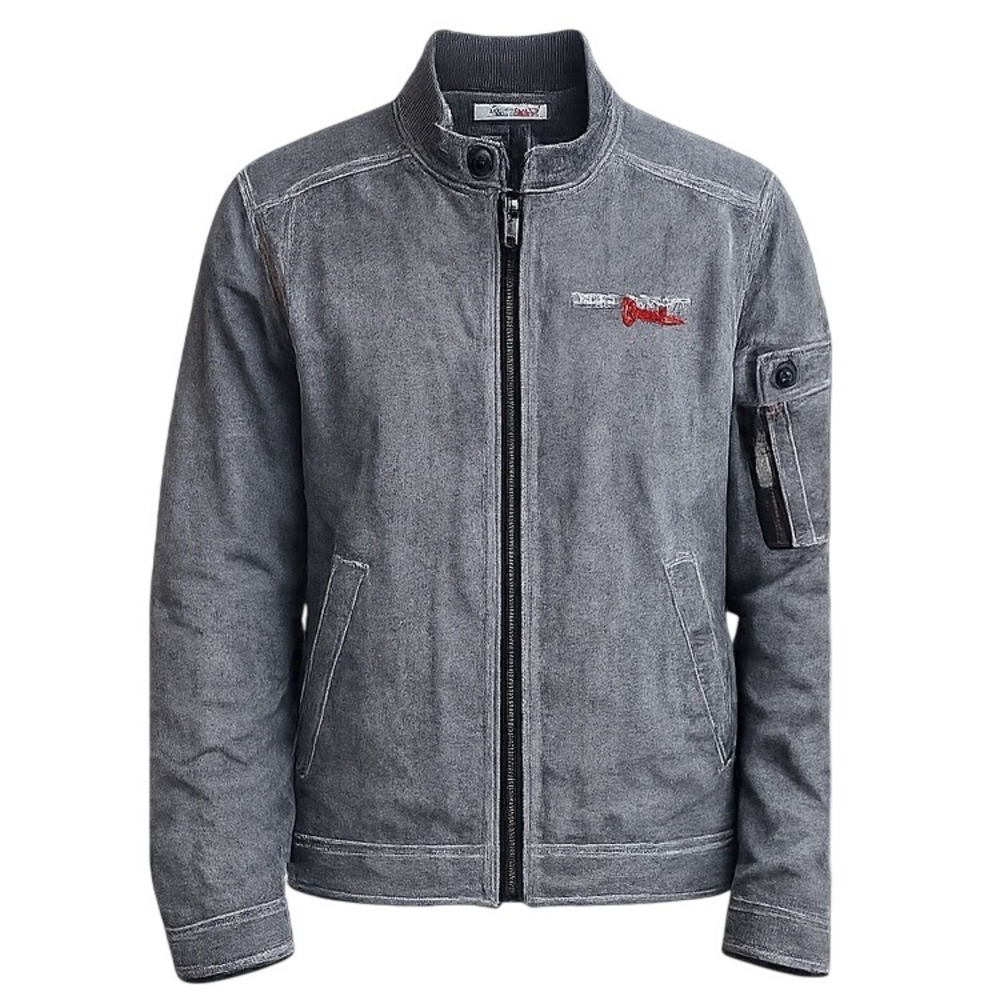 Triple Five Soul NYC Mens Gray Full Zip Jacket Streetwear Contrast Stitch XL